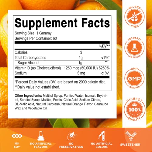 Vitamatic Vitamin D3 50,000 IU Weekly Gummies