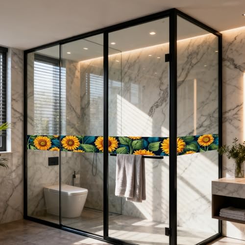 Image of Nuxovilar Sunflower Floral Peel Stick Wall Border PVC 3.94x16.4'