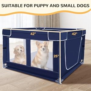 Dog playpen made of thickened stainless pipe and 600d oxford cloth 42×42 inch puppy playpen 25 inch height pet playpen for puppy and small dogs keep pets secure   cucciolini doodles