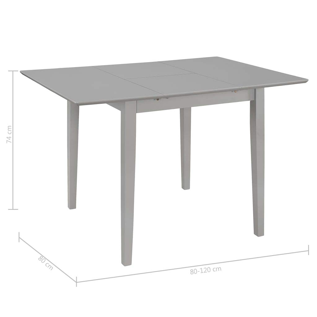 Tavolo da Pranzo Allungabile Grigio 80-120x80x74 cm Legno MDF | Ideale per cucina e sala da pranzo, questo mobile salvaspazio si allunga fino a 120 cm per accogliere ospiti.