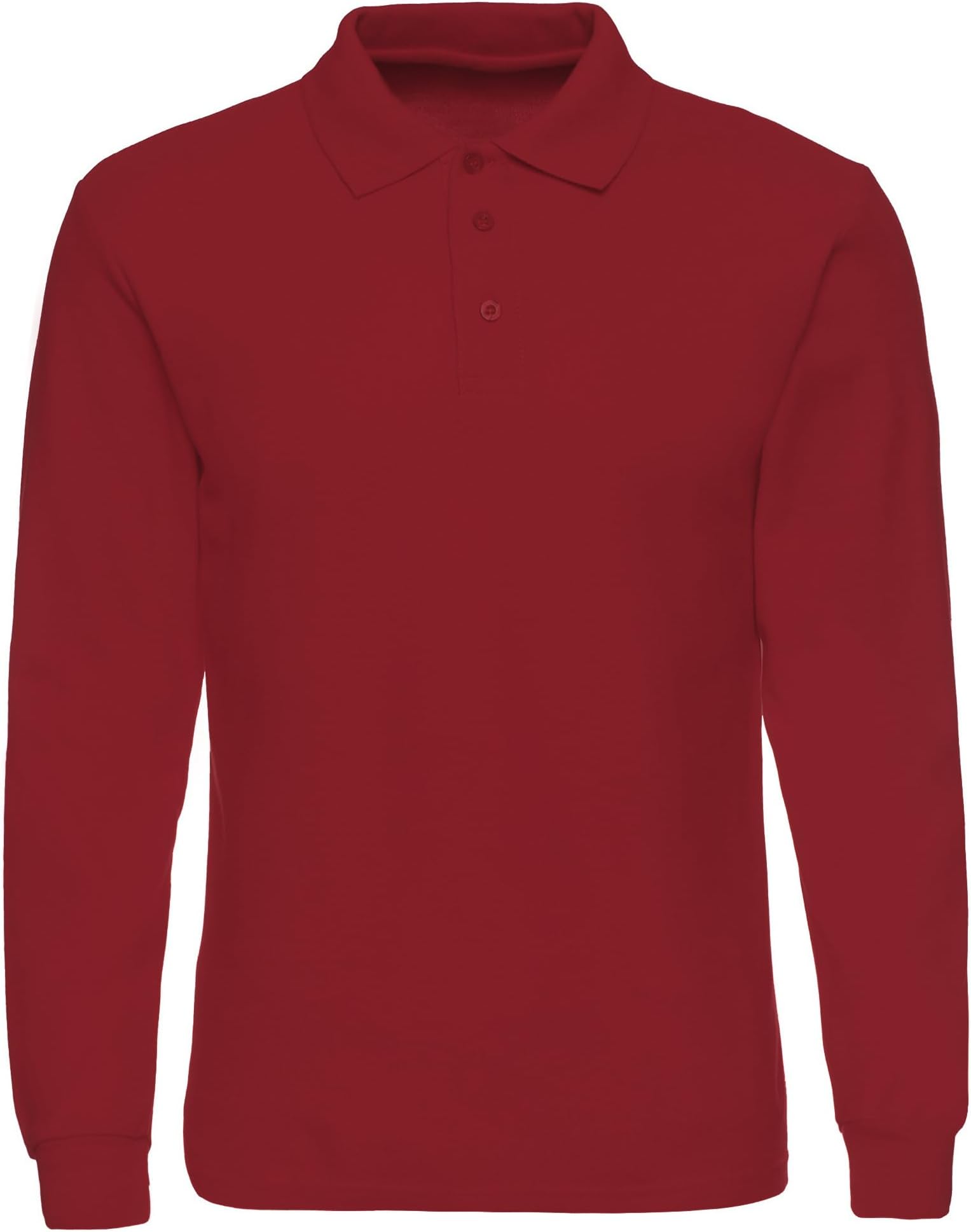 Men's Long Sleeve Casual Solid Golf Polo Shirt