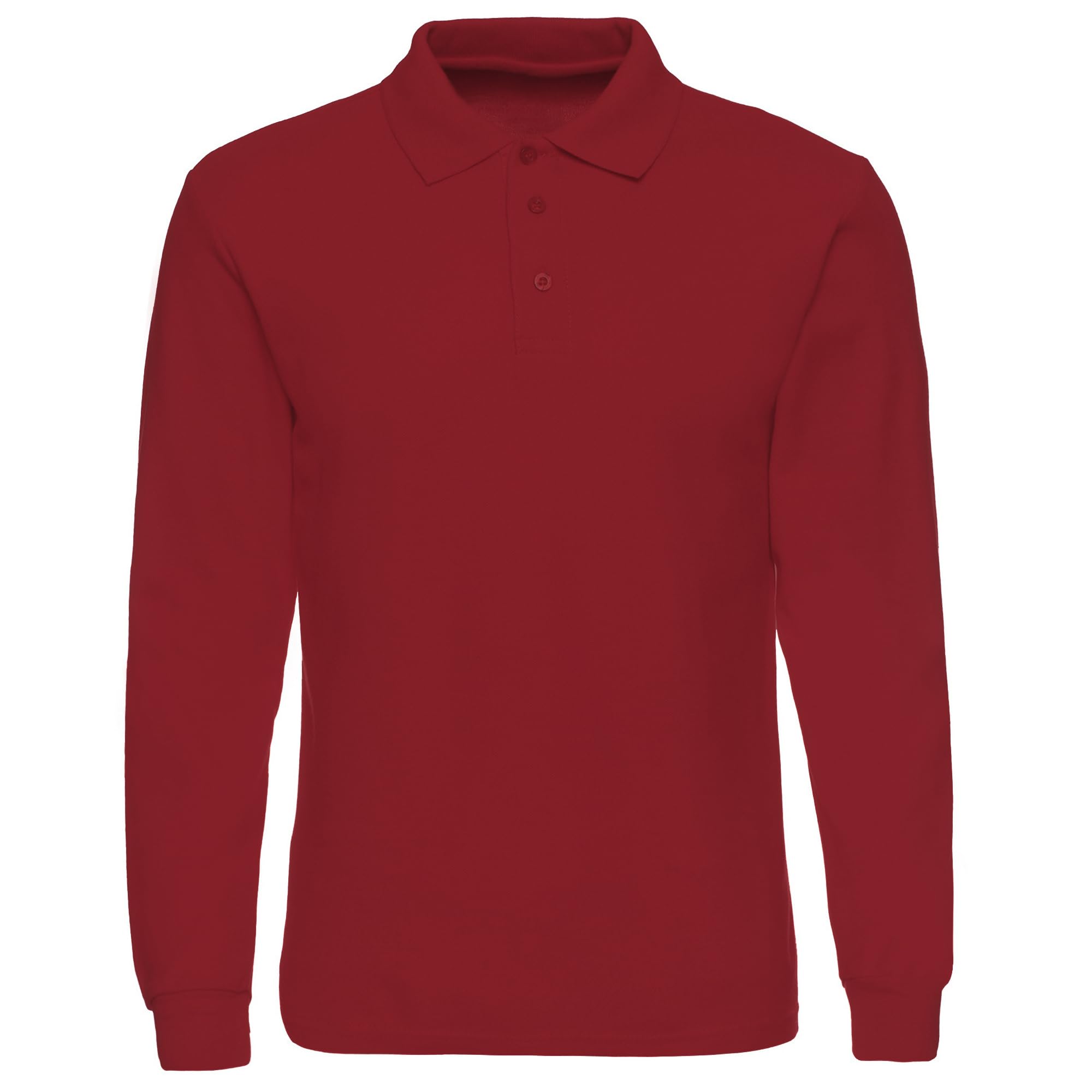 Men's Long Sleeve Casual Solid Golf Polo Shirt