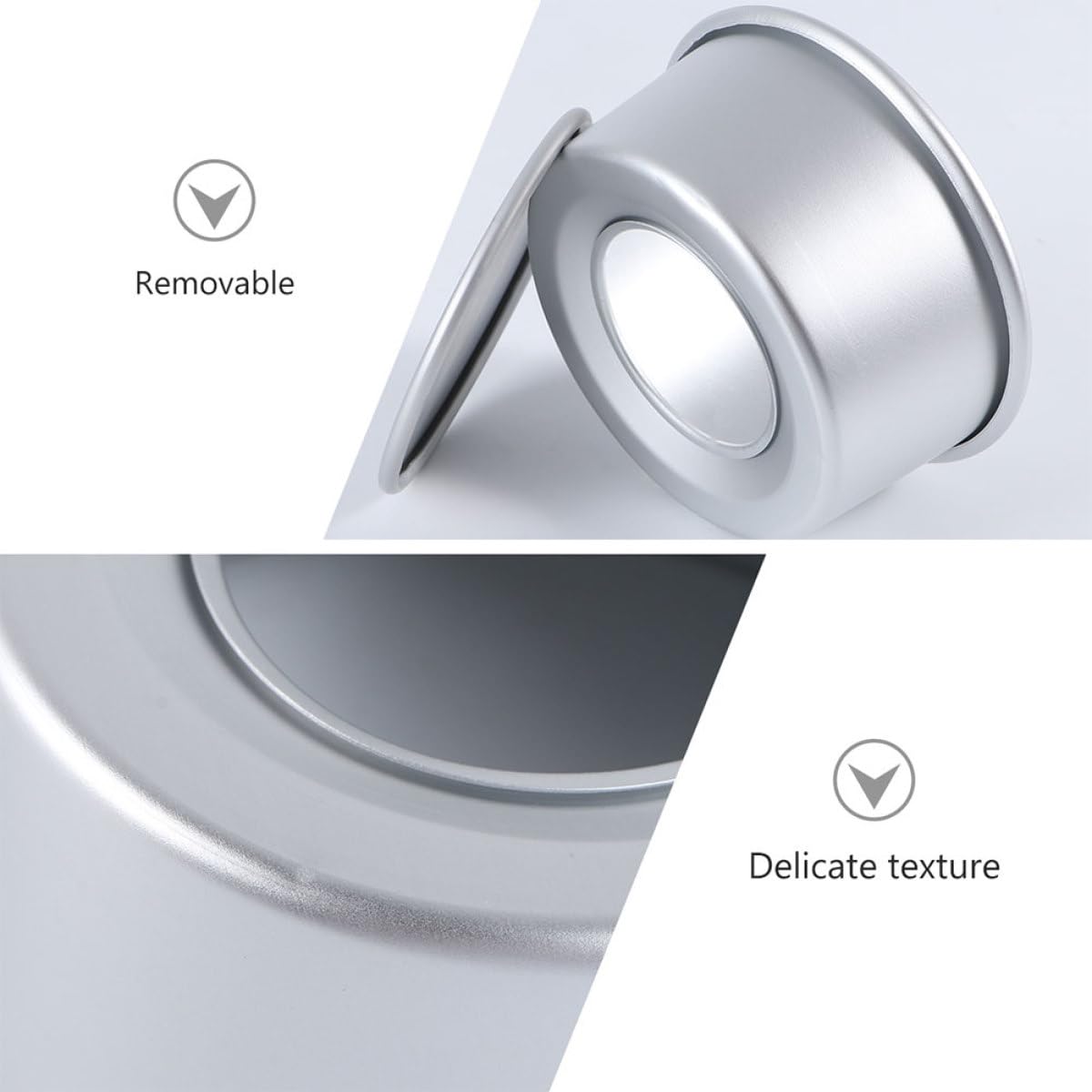 Molde para Pasteles Redondo Antiadherente de 4 Pulgadas con Base Desmontable, 8 Piezas, Aluminio Anodizado para Horno, Práctico Molde para Hornear Bizcochos y Tartaletas en Cocina