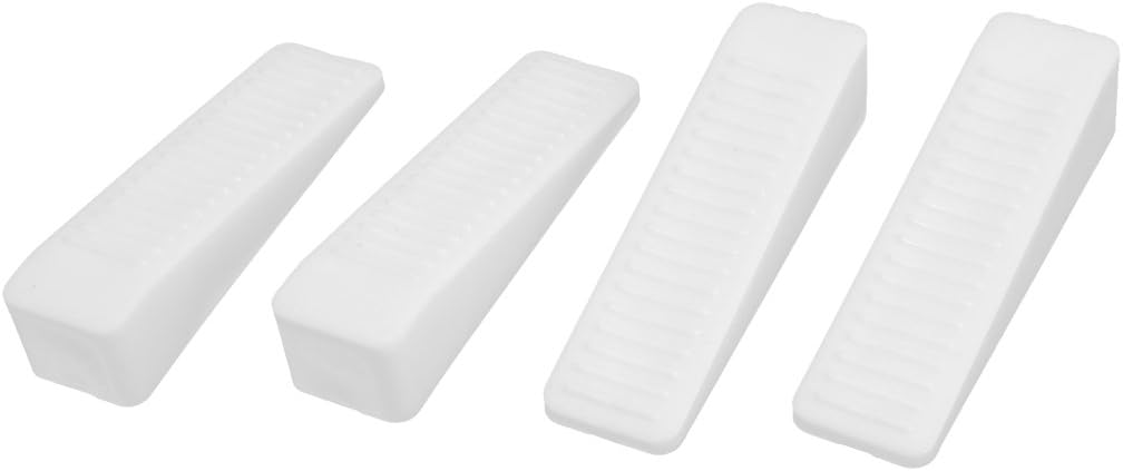 sourcing map Home Office Rubber Door Stop Jam Block Wedges White 4pcs