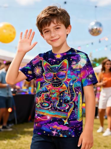Image of uideazone Tshirts for Boys Kids Short Sleeve T-Shirt 3D Graphic Tee Shirts Tops Clothes 4-16 Years