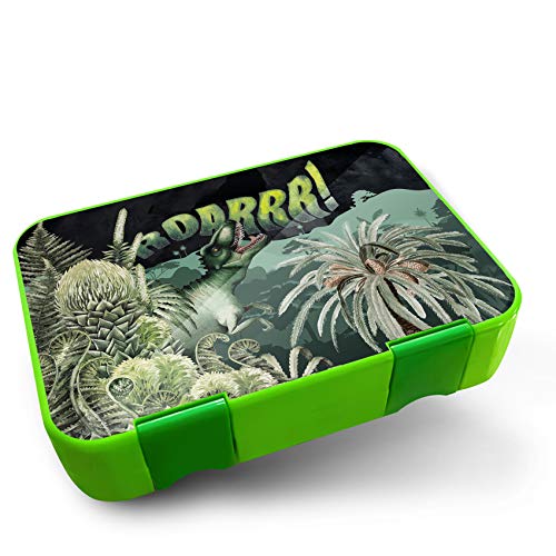 yabaduu Design Protective Film for Lunch Box Schmatzfatz Junior Perfect Fit 20.45 x 14 cm Children's Lunch Box Sticker Matte Sticker Accessory Lunch Box (Y047-01 Dino