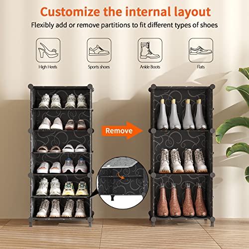 AWTATOS 8 Tiers Shoe Rack Organizer, 32 Pair Shoe Storage Cabinet, Black