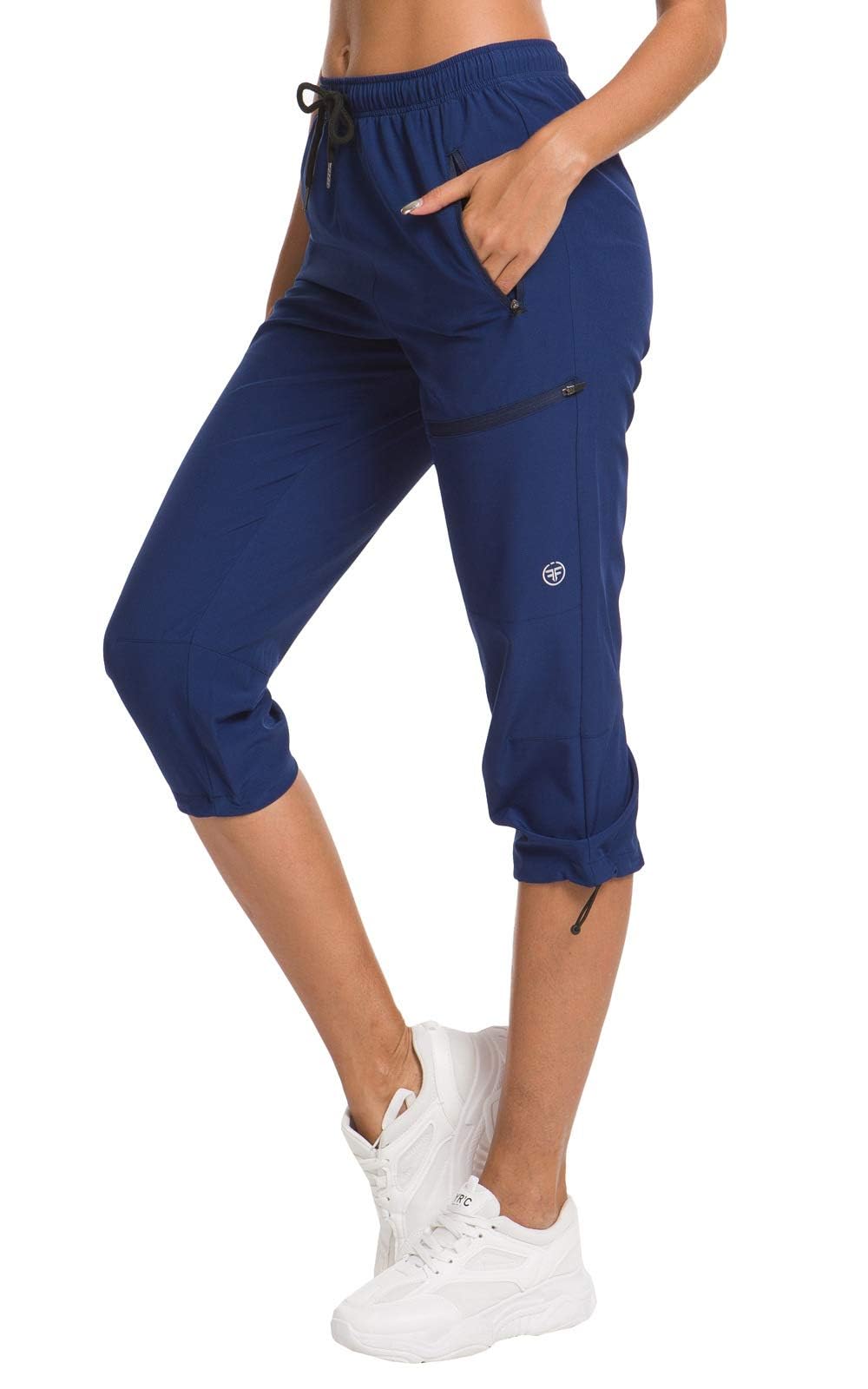 ChinFun Women's Hiking Capris Pants Outdoor Quick Dry Cargo Cropped Pants Water Resistant UPF 50+