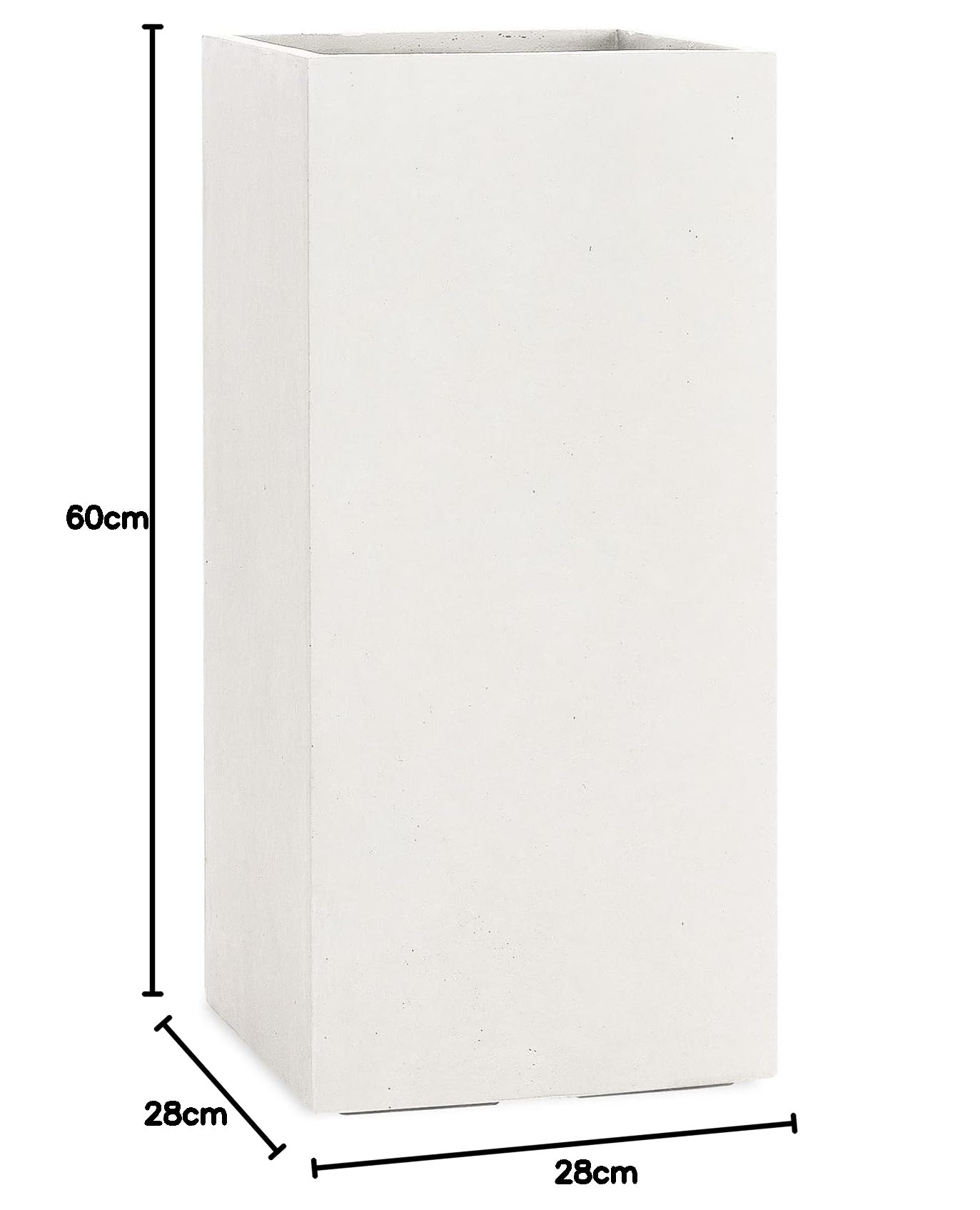 Pflanzwerk® Donica na rośliny Tower Sand 60 x 28 x 28 cm, odporna na mróz, ochrona przed promieniowaniem UV, towar wysokiej jakości