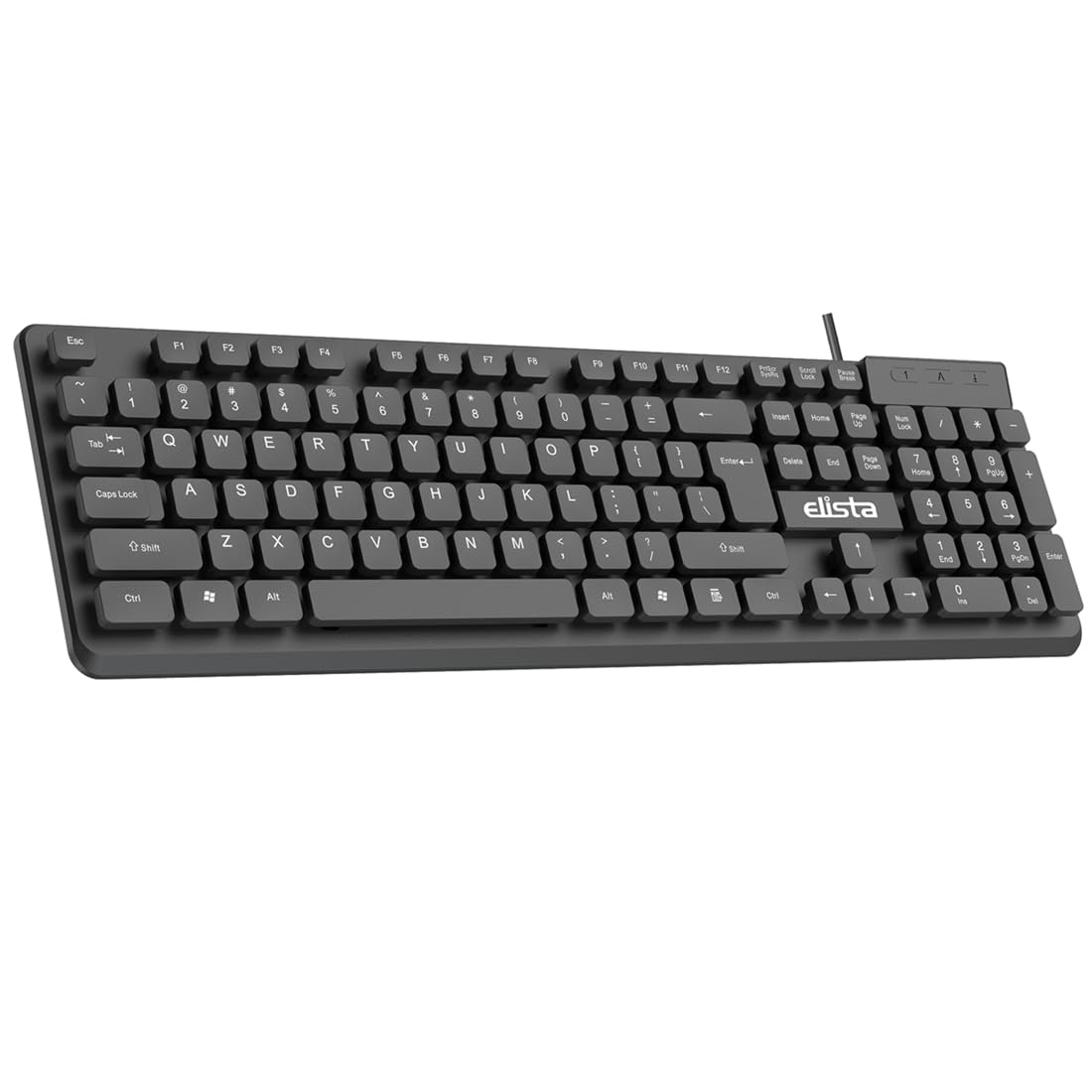 Elista Wired USB Keyboard for PC/Laptop |104 Chocolate Key Design with Membrane Switch | Silent Tactile Feeling Comfortable Switch | Plug and Play| Black (ELS WK-710)-image-4