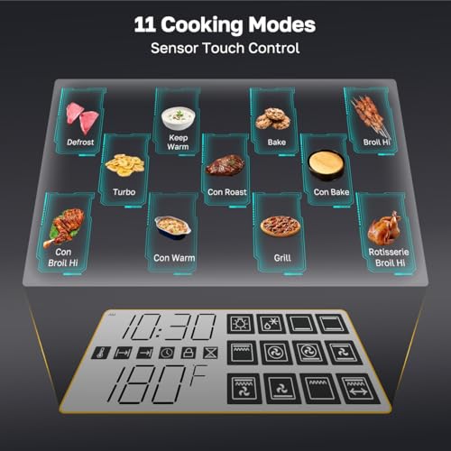 Image of 24 inch Wall Oven, ETL Certified, ThermoMate 2.6 Cu.Ft. Electric Wall Oven with 12 Functions, 3100W, White Built-in Convection Ovens, Sensor Touch Control, Safety Lock