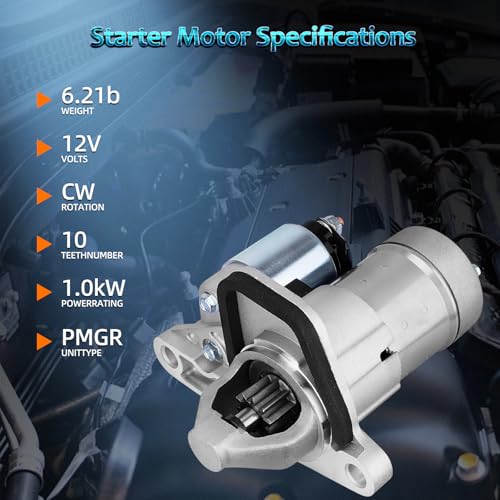 17982 Nuevo Motor de Arranque Sustituto para Nissan Sentra/Versa/Cube/Juke/NV200 2007-2021 1.6L 1.8L 2.0L Compatible con Chevy City Express 2.0L miniatura 6