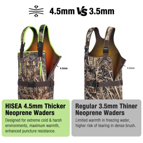 Image of HISEA Kids Chest Waders Neoprene Fishing Waders for Toddler & Children Youth Duck Hunting Waders for Kids with Boots