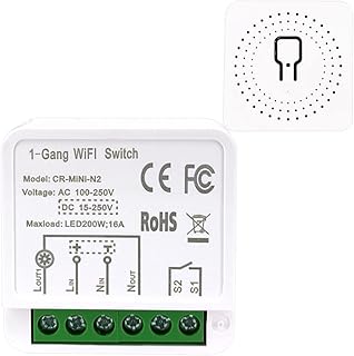 COLOROCK Mini Smart Light Switch DIY Breaker Module,AC/DC WiFi Switch Controlled by Smart Life/Tuya App, Compatible with Alexa Echo and Google Home, Support 1 Way or 2 Way