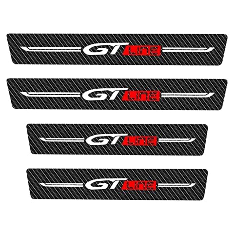 4 Pcs Carbon Fiber Door Sill Protectors Cover