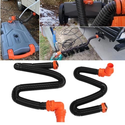 Image of Tissting RV Sewer Hose Extension Kit with 90 Swivel Fitting, PP Wear Resistance Heavy Duty Sewer Hose Extension Kit for Camper Motorhome Caravan(4.5m), default