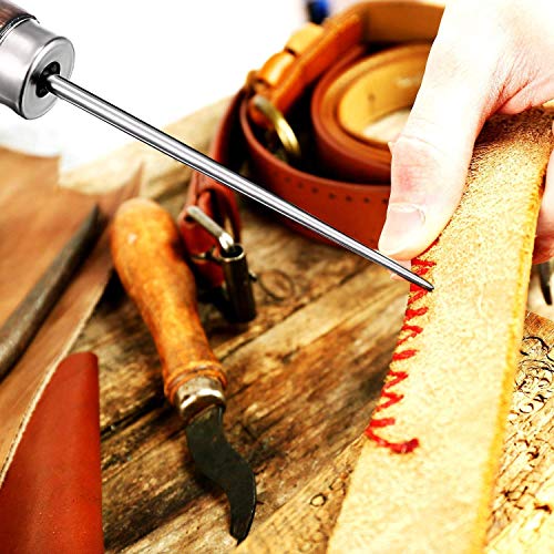 Pack of 6 Gourd Shape Wooden Handle Scratch Awl Tool Pin Punching for Leather Pouch Hole DIY Handmade(Gourd Awl) - Thumbnail 5