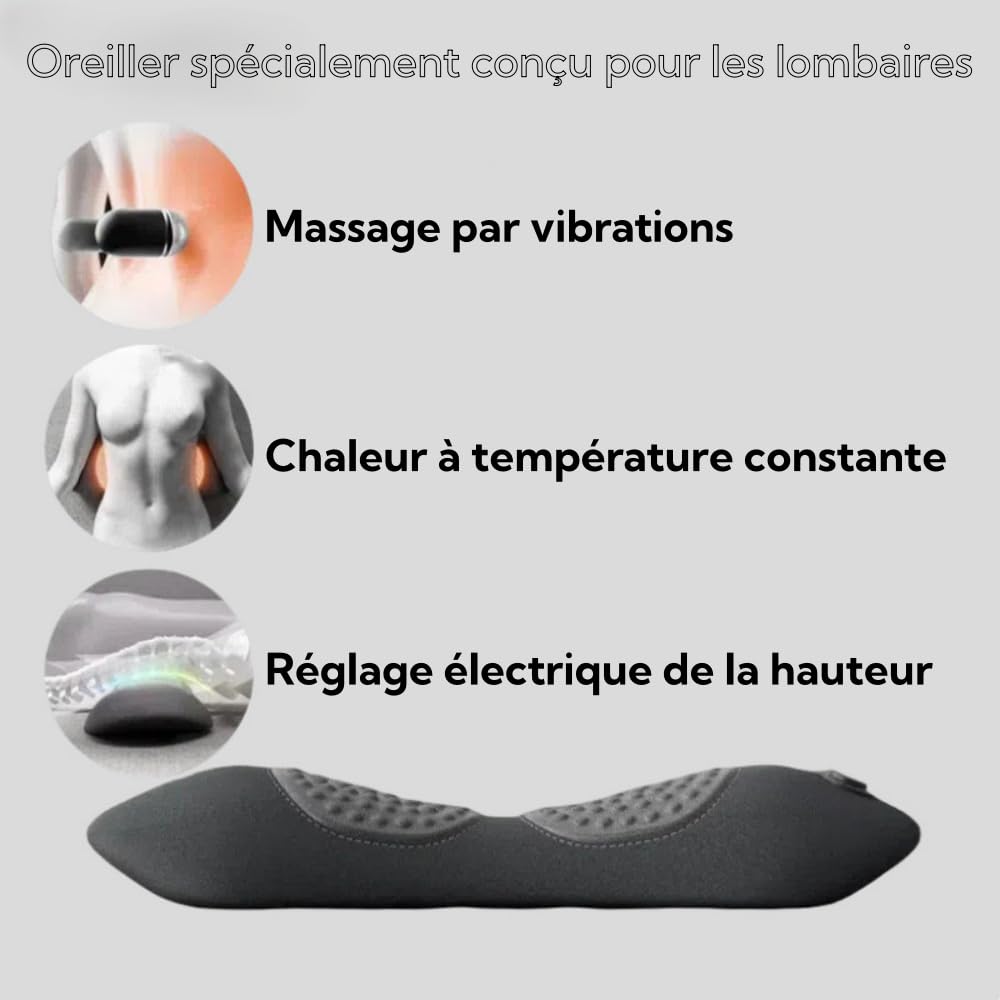 Neuropur 3-in-1 Rückenmassagegerät mit Dehnfunktion, Vibrations- und Wärmefunktion, tragbares Nacken Lenden Massagekissen für den täglichen Gebrauch