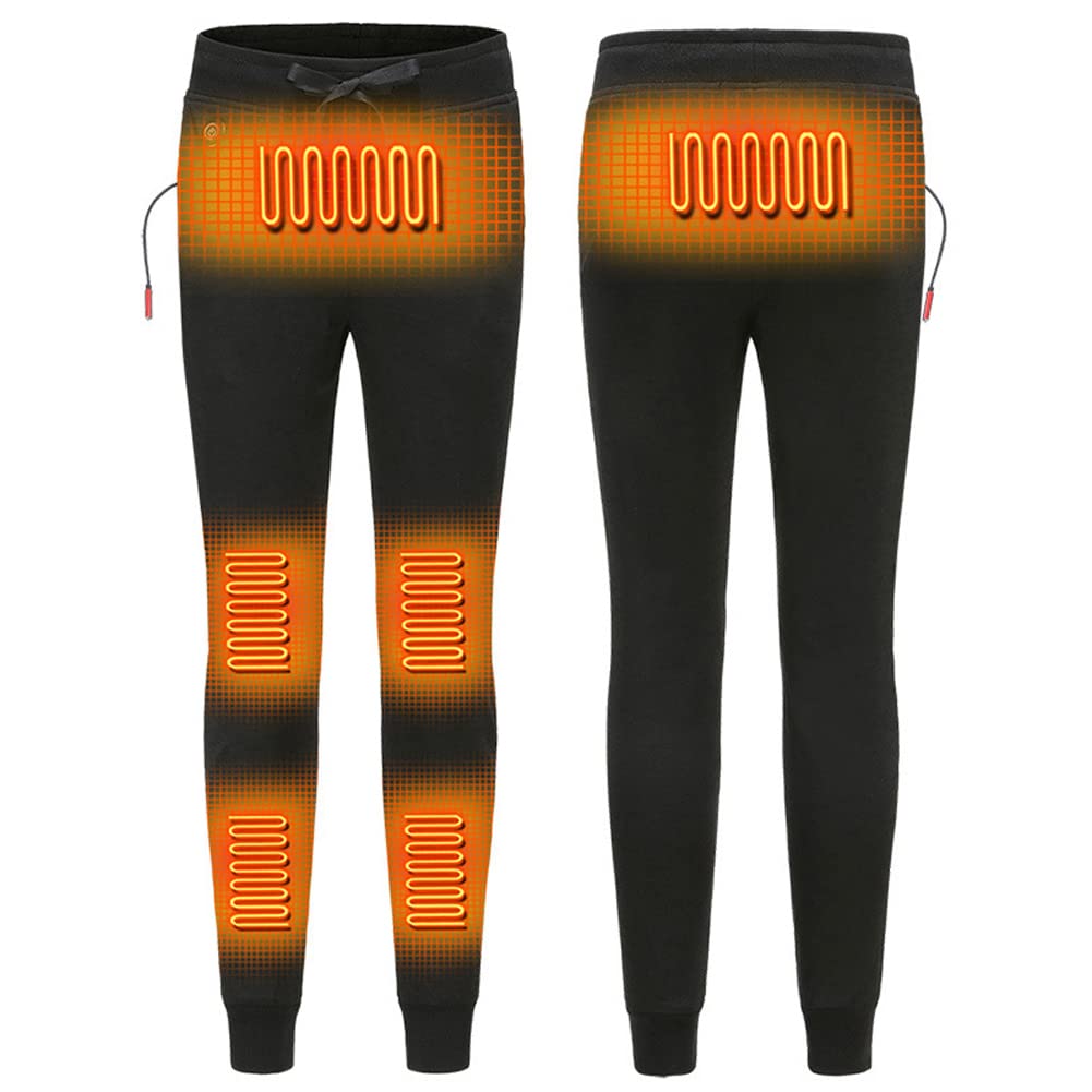 LANGWEI Pantaloni Riscaldati da Donna Pantaloni Leggings Termici Elastici Foderati in Pile con Riscaldamento USB Elettrico