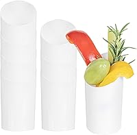 Vista 1 de Restaurantware Vasos de chupito de 3 onzas, 20 tazas redondas inclinadas, con acabado blanco, vasos de chupito de plástico desechables para servir