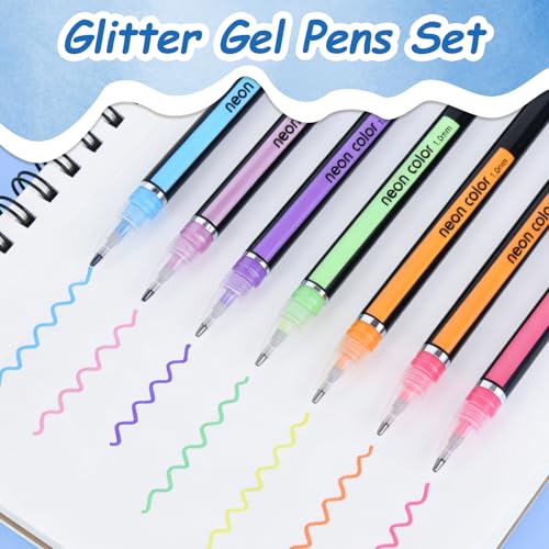 Set de 48 bolígrafos gel brillo multicolor con punta fina miniatura 5