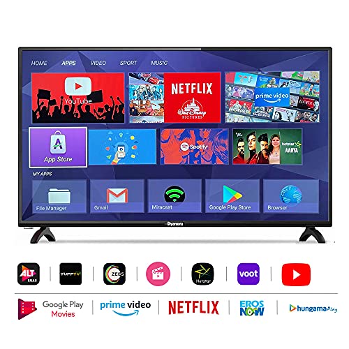 Image of Dyanora 108 cm (43 inches) Full HD Smart Android LED TV with Linux, Miracast, Noise Reduction & Bezel-Less Design (Black) (DY-LD43F3S)