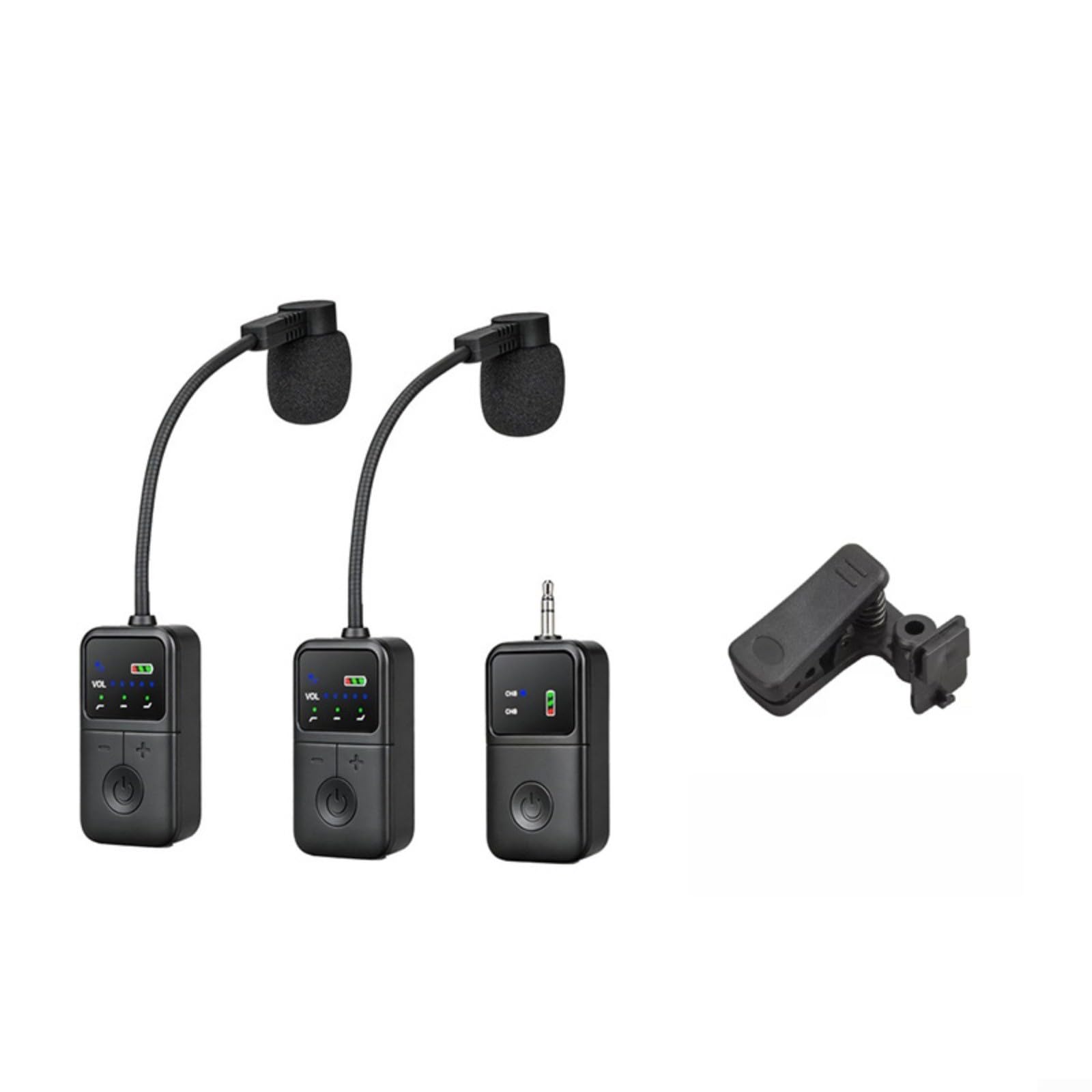 Kabelloses Instrumentenmikrofon mit aktiver Geräuschunterdrückung für Gitarre, Saxophon, Violine, 30 m Reichweite, 60 Hz - 16 kHz, Aufnahmebühne, Schwarz, 1 Stück