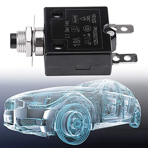 Qiilu 125-250V Ac 50V Dc Manual Reset Thermal Switch Circuit Breaker Over Current Overload Protector(18A) #TOP2