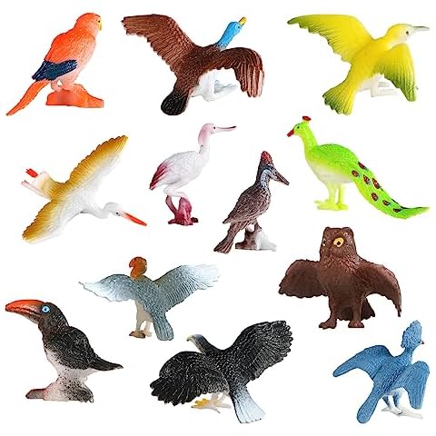 WANGCL 12 pcs Mini Bird Figurines Playset Cover