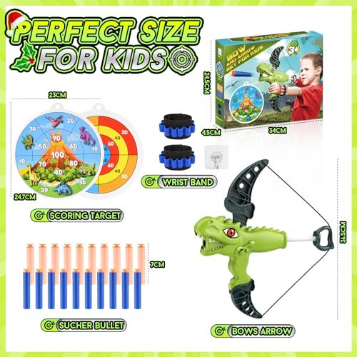 Veopoko Toys for 4 5 6 7 8 Year Old Boys, Dinosaur Toys for Boys Age 4-8 Bow and Arrow Set Kids 4 5 6 7 8 Year Old Boy Gifts Outdoor Toys for 4-8 Year Old Boys Toys Age 4-8 Archery Set Kids - Image 5