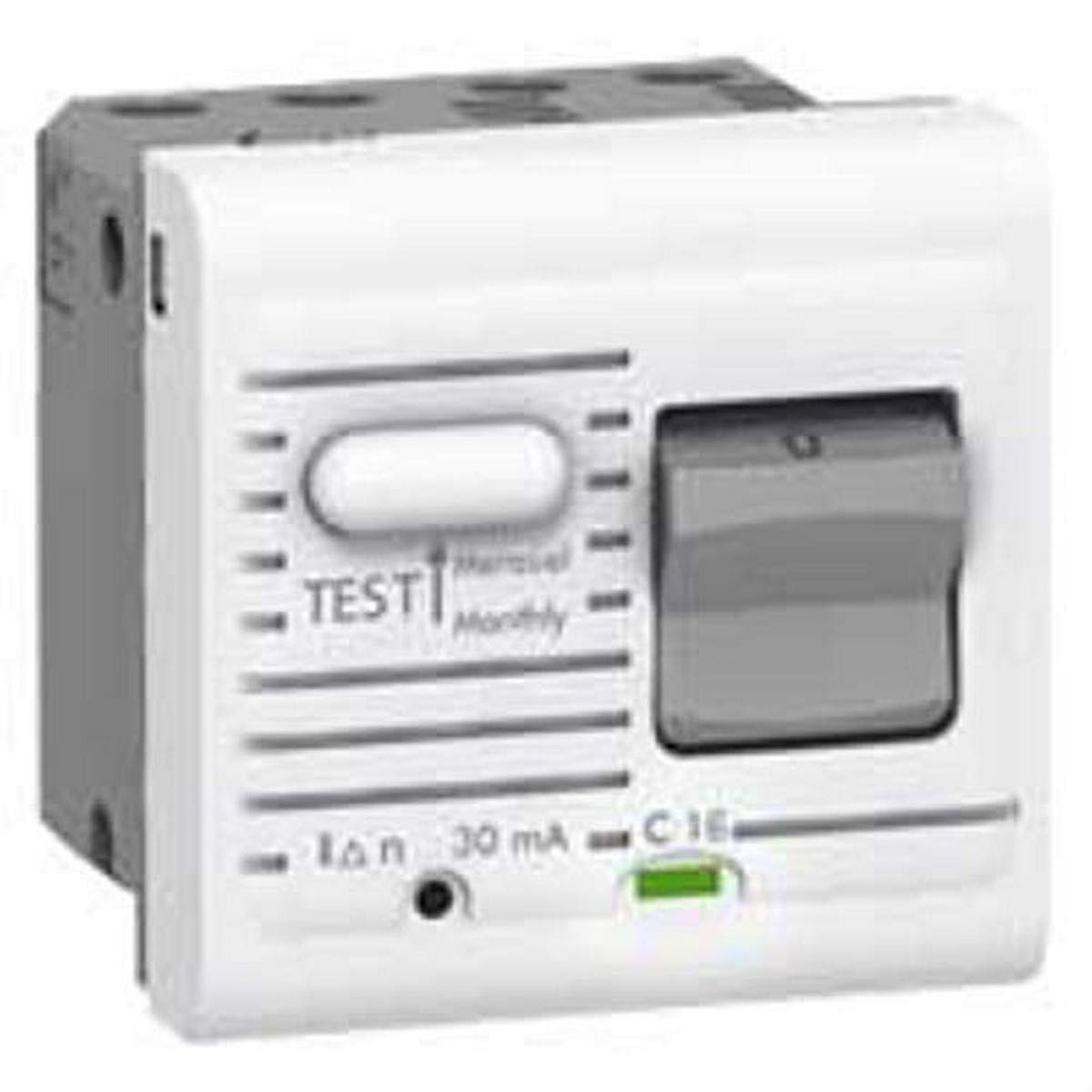 Legrand 077533 Mosaic Uni+Neutre Disjoncteur Différentiel, 230V, 10A, 2 Modules, Blanc