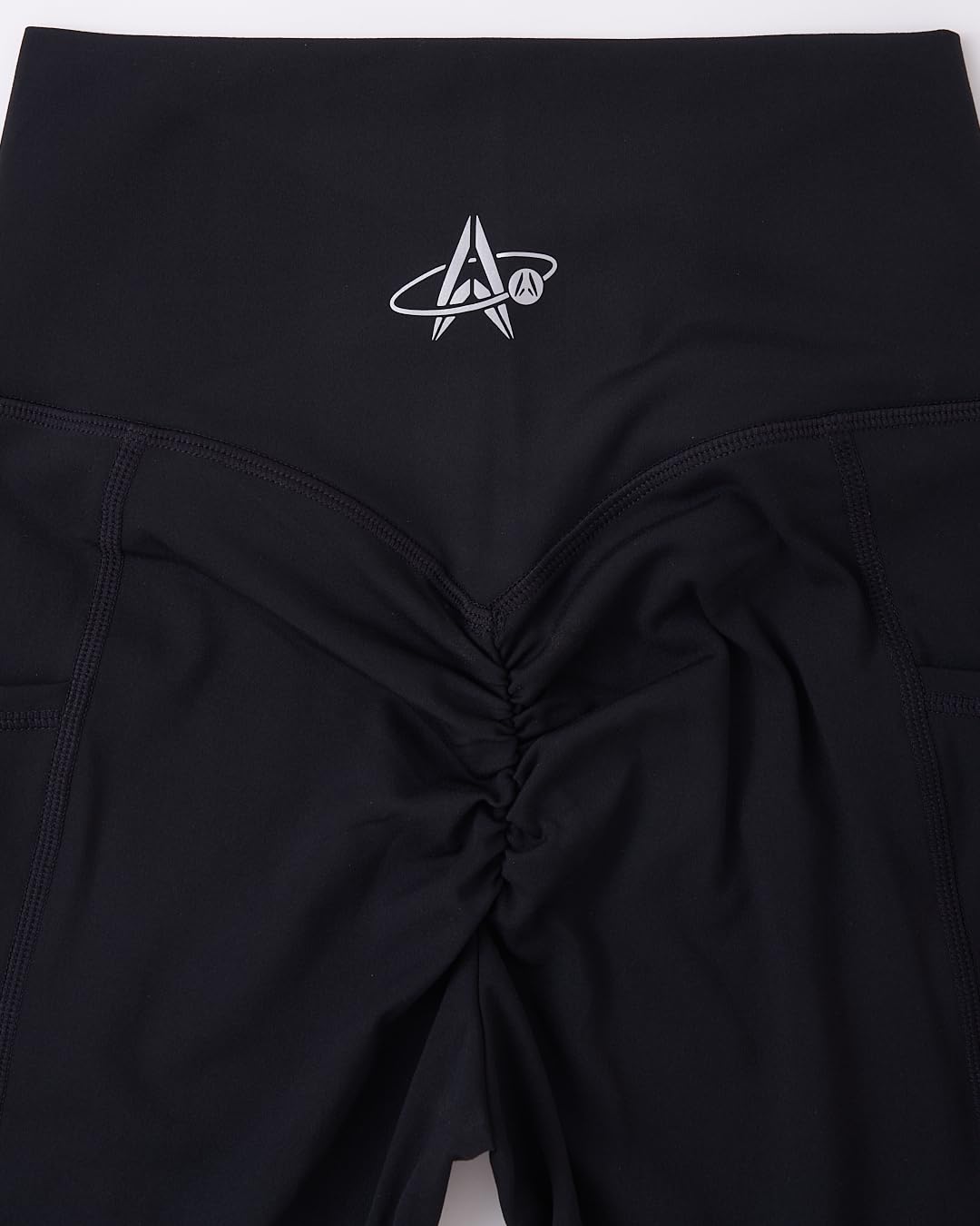 Pantalones de yoga de cintura alta con bolsillos laterales, leggings de entrenamiento para correr, trasero fruncido, corte frontal en V, levantamiento de glúteos, longitud completa para mujer