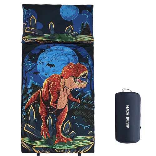 Kids Sleeping Bag, Dinosaur Sleeping Bags for Kids, Slumber Bag with Removable Pillow for Kids Boys Girls, Toddler Sleeping Bags for Daycare Travel Naps and Sleepovers,63