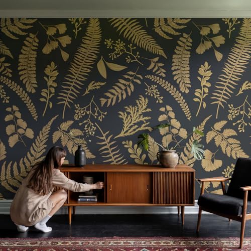 Décor mural adhésif 208x146 cm panoramique feuilles botaniques