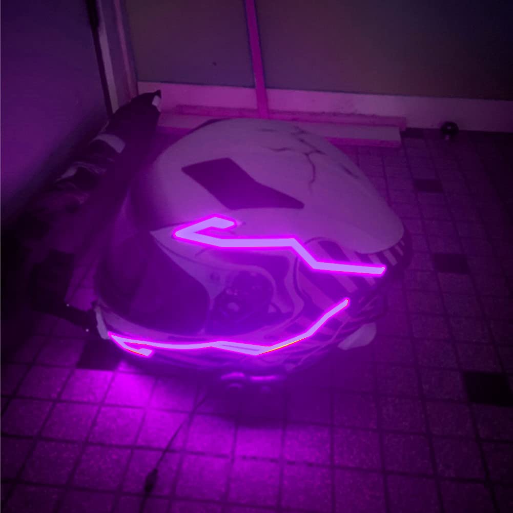 Striscia di Luce per Casco Da Moto, Striscia LED per Casco Da Moto Asudaro 4 Pezzi Striscia LED per Casco Moto Fai Da Te Striscia LED per Casco Moto per Motocicletta in Bicicletta per Guida Notturna