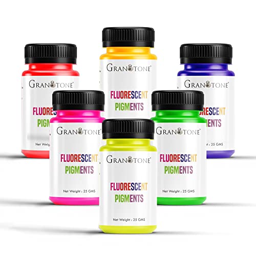 Image of GRANOTONE Fluorescent Pigment Powder Set 6 x 25g Vibrant Colour