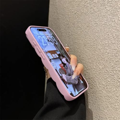 Coque silicone brillant iPhone 17 violet quadrillé chocolat premium - 3