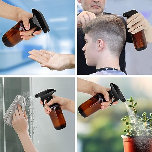 Hachacha Mister Spray Bottle - 8.4oz Refillable Bottle for Hair, Plants, Cleaning Solutions, Essential Oils, Hair Mister, Adjustable Nozzle with Glass Misters 2oz per Unit, Funnel, Dropper