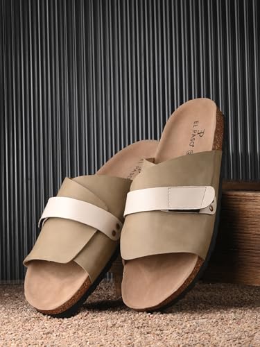 Image of EL PASO Men's Synthetic Leather Birk Chappals Stock Sandal Slippers (Size 6 to 12)