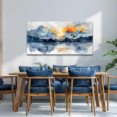KELIYUAN Wall Art For Living Room Canvas Wall Decor For Bedroom Office Decorations Mountain Landscapes Wall Painting Abstract Watercolour Pictures Artwork Modern Ready To Hang Room Home Decor