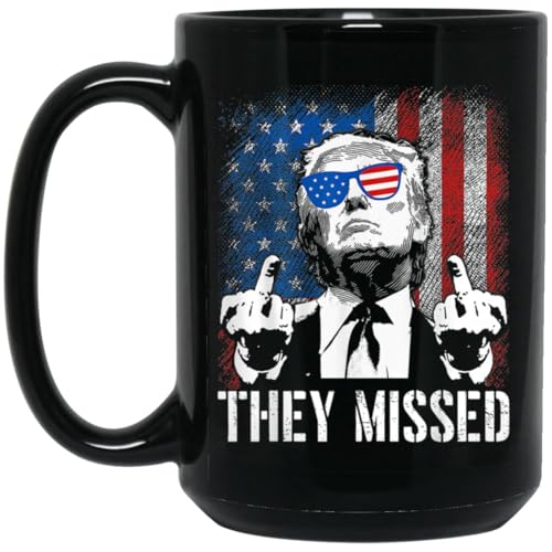 They Missed Mug – Trump 2024 Mug – Donald Trump Mug Gift – President Trump 2024 – Maga – Save America Trump Vance – Trump Support Mug – You Missed 15oz, Black, MUG-2GW5JWTLVC-15oz