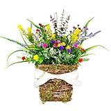 3. Corona hecha a mano: las guirnaldas de primavera y verano de diseño vibrante y elegante, con ricas flores y plantas, y detalles delicados, agregan un toque final impresionante a la puerta de su casa.
