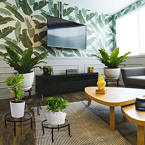 12 Pack Metal Plant Stands For Flower Pot 9.45 X 5.12 Inch Heavy Duty Potted Holder Indoor Outdoor Rustproof Iron Flower Pot Stand Round Planter Stand Display Rack For Porch Garden Home #TOP5