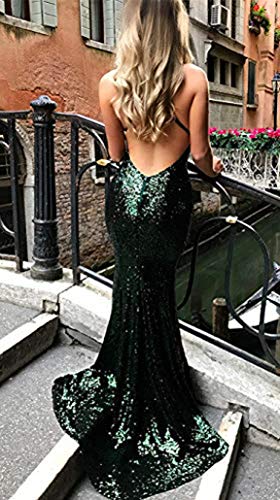 Women's Mermaid Prom Dress Straps Evening Party Gown Backless Al0123