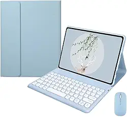 Teclado Redondo Para Tab S6 Lite 10.4 Pol Com Capa + Mouse