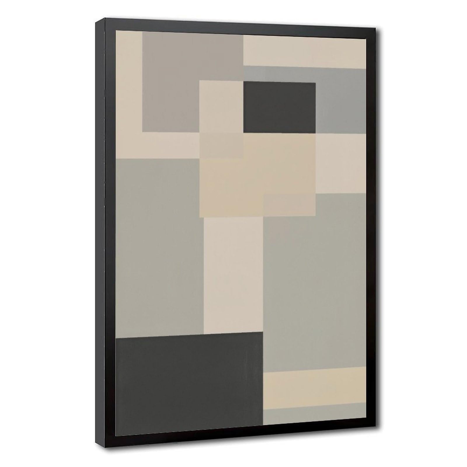 Mnyuein Neutrales abstraktes und minimalistisches Poster, Leinwandposter, Schlafzimmer-Dekor, Sportlandschaft, Büro, Raumdekoration, Geschenk, schwarzer Rahmen, 40,6 x 61 cm (L x B)