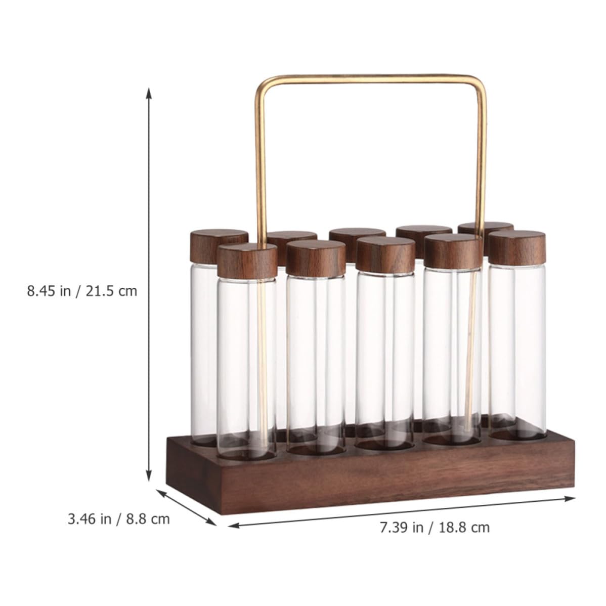 Angoily Glasröhrchen zur Aufbewahrung von Kaffeebohnen, modernes Design aus Glas und Messing, luftdichter Kaffeebehälter, geeignet für Kräuter und kleine Gegenstände in der Küche