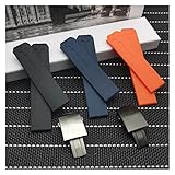 Schließe: Faltschließe EFEOM 20 mm Naturkautschuk-Herren-Uhrenarmband, Ersatz-Silikon-Uhrenarmbänder, kompatibel mit Tissot T-Touch T33-Armband, wasserdichtem Armband