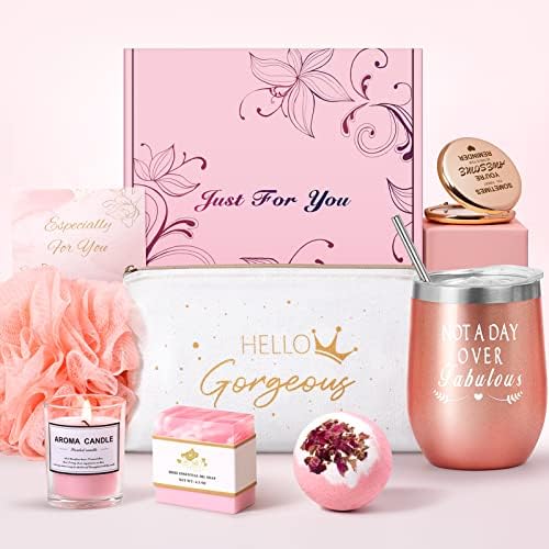 Relaxing Spa Birthday Gifts for Women, Unique Gifts Idea for Women, Fabulous Gift Basket Tumbler Gifts for Mom Sister Best Friend Wife, Coworker Teacher Nurse Gifts for Women