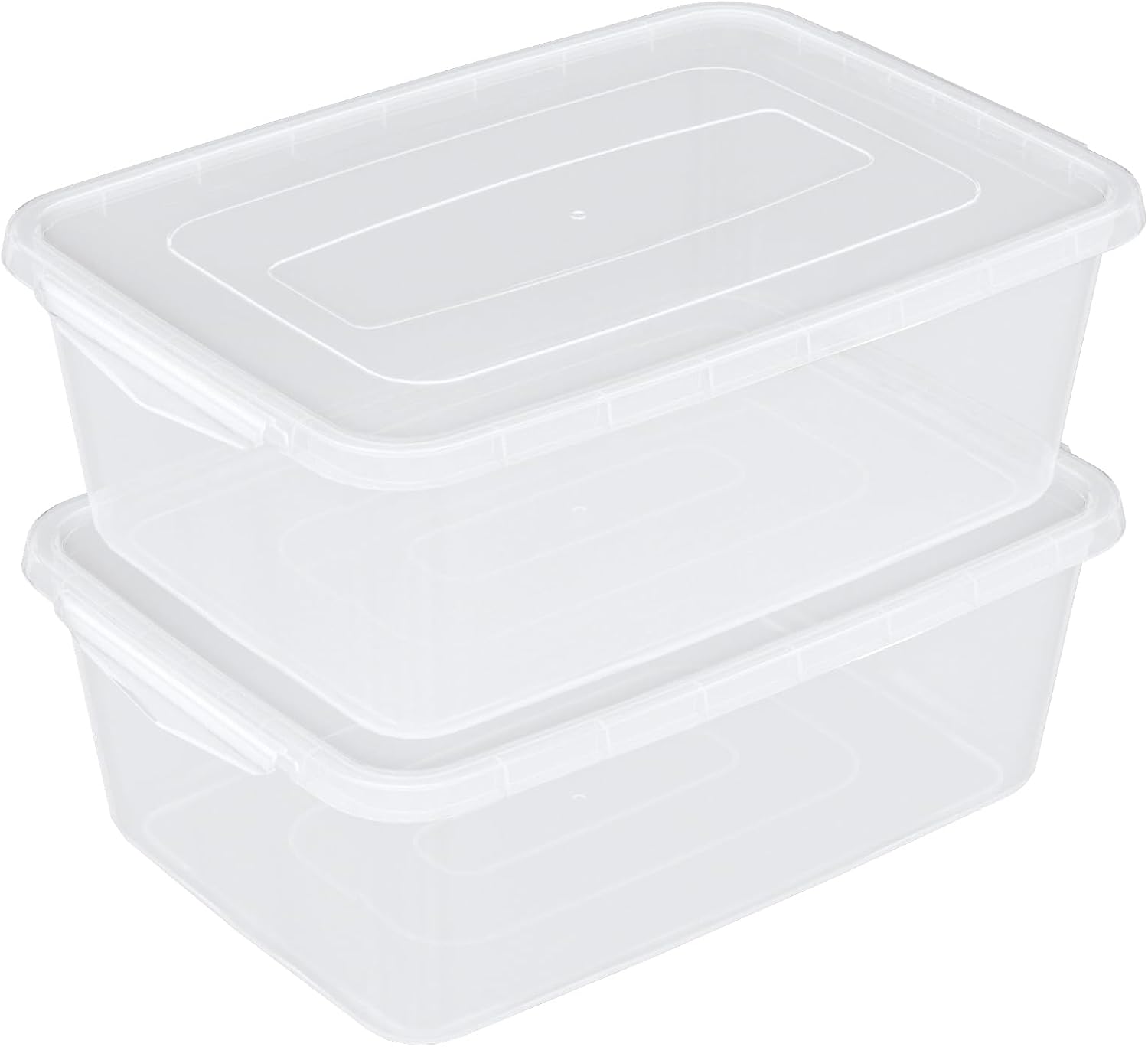 16 Qt Plastic Storage Bin with Lid, Clear Latching Box Pack of 2